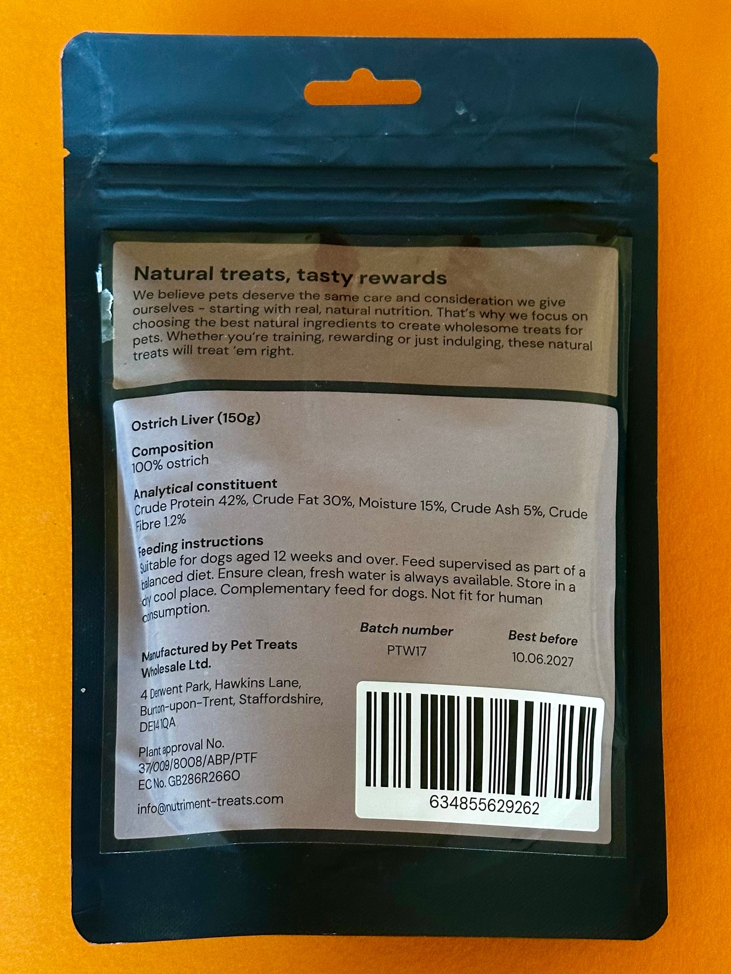 Nutriment Natural Treats Ostrich Liver